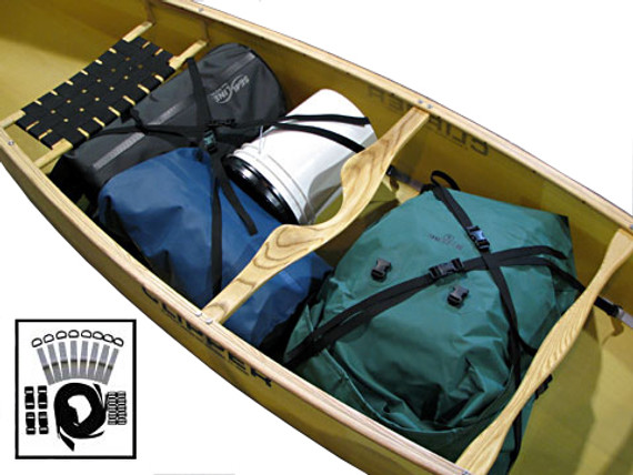 Wilderness Lashing Kit with Straps and Buckles - Installed and in use with gear | Western Canoeing & Kayaking